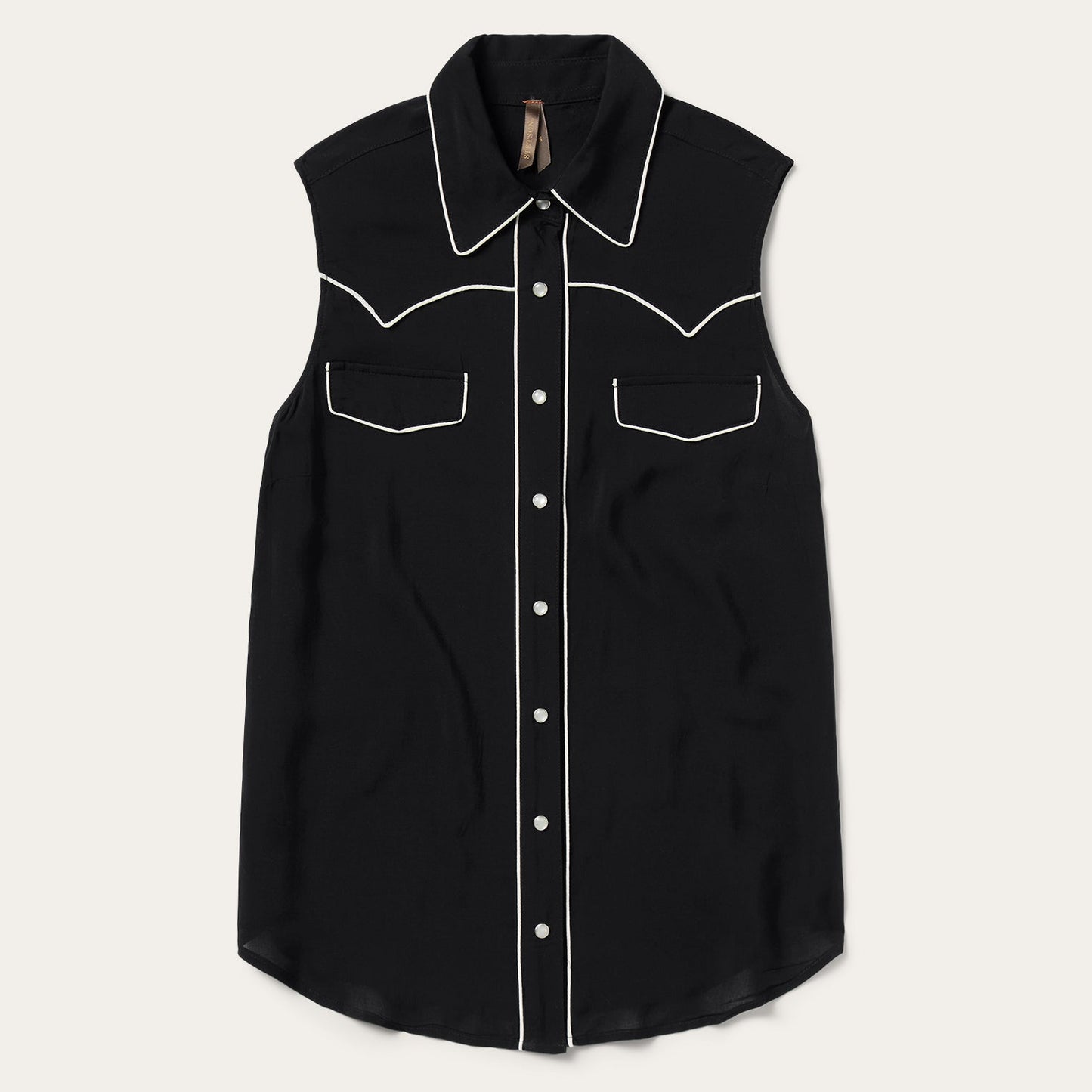 Black Sleeveless Western Shirt | Stetson Black