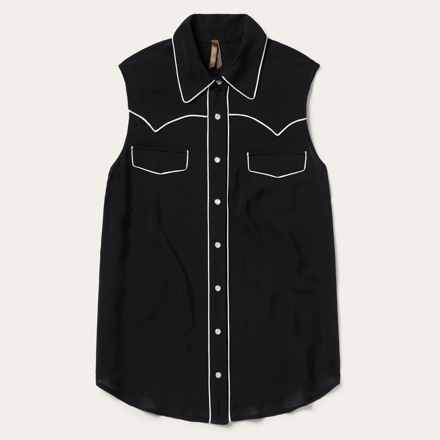 Black Sleeveless Western Shirt | Stetson Black
