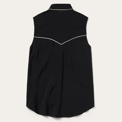 Black Sleeveless Western Shirt | Stetson Black