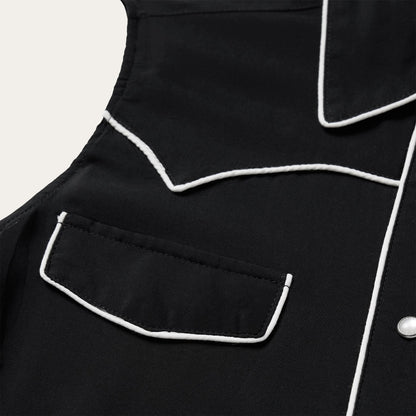 Black Sleeveless Western Shirt | Stetson Black