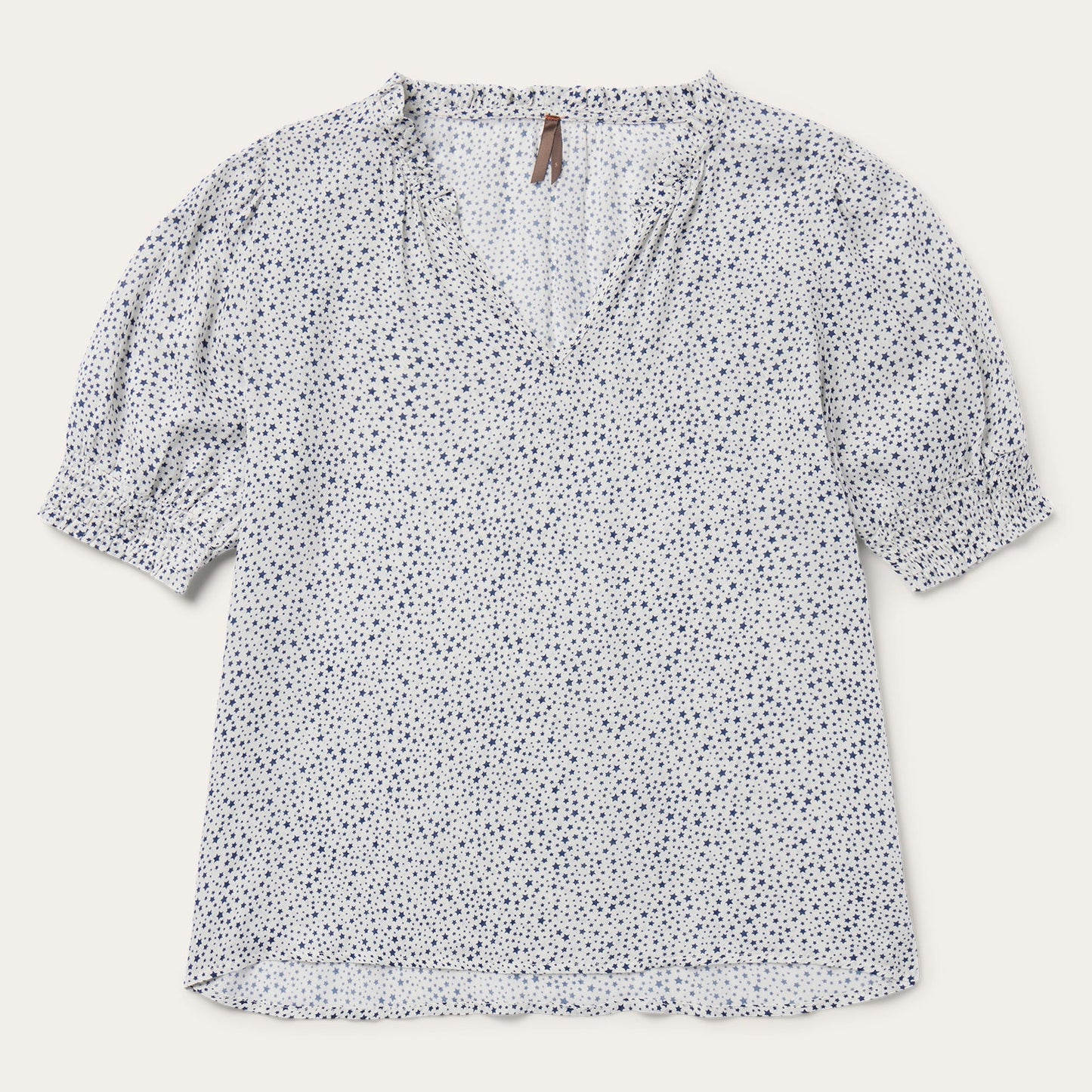 Stars Print Peasant Blouse | Stetson White