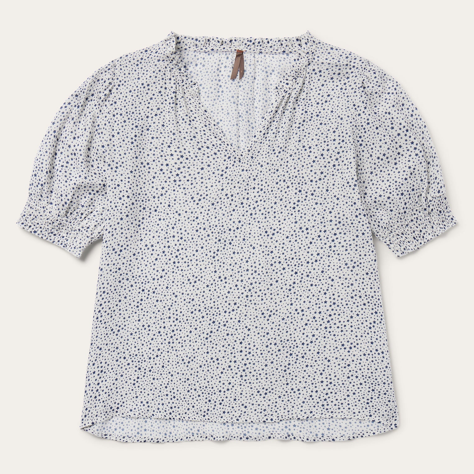 Stars Print Peasant Blouse | Stetson White