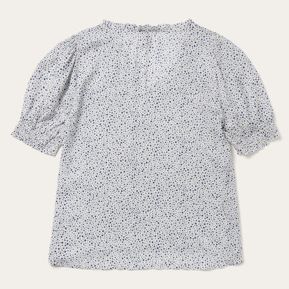 Stars Print Peasant Blouse | Stetson White