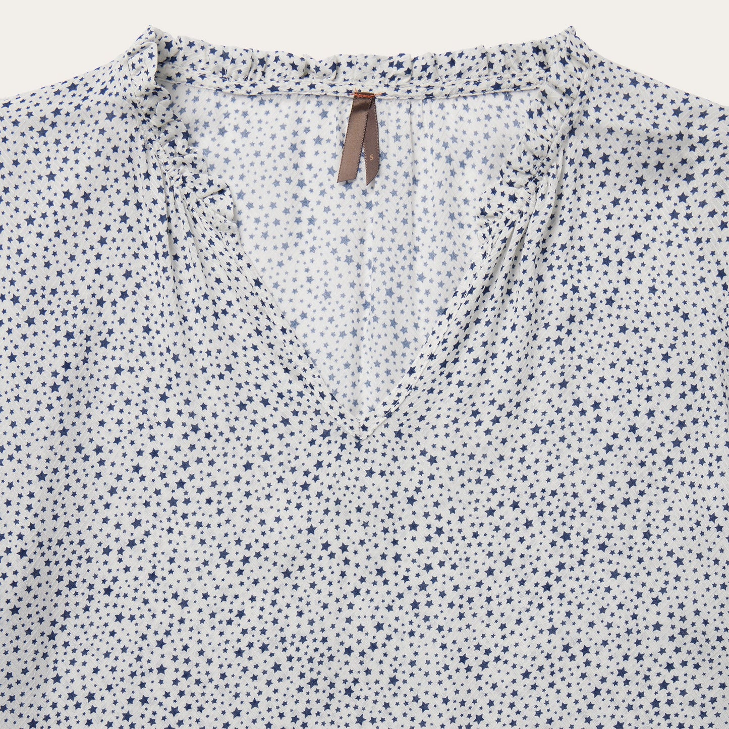 Stars Print Peasant Blouse | Stetson White