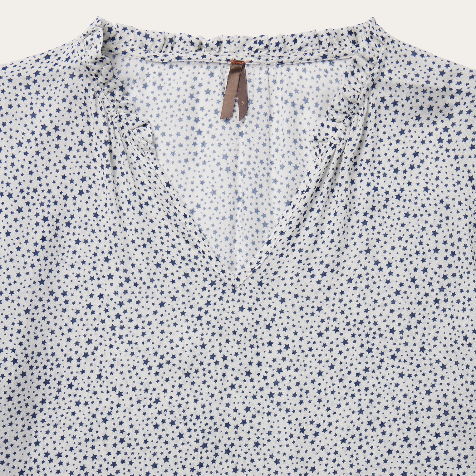 Stars Print Peasant Blouse | Stetson White