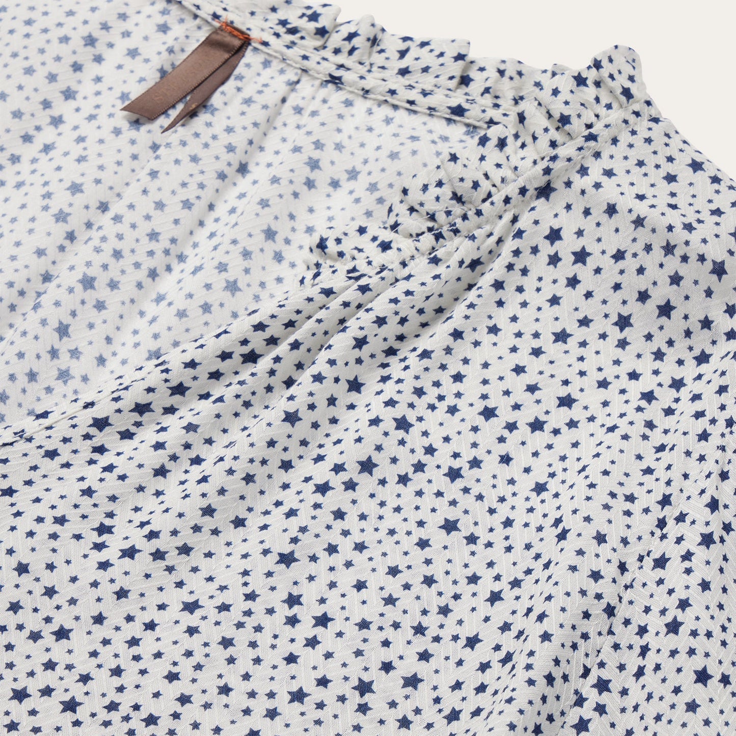 Stars Print Peasant Blouse | Stetson White