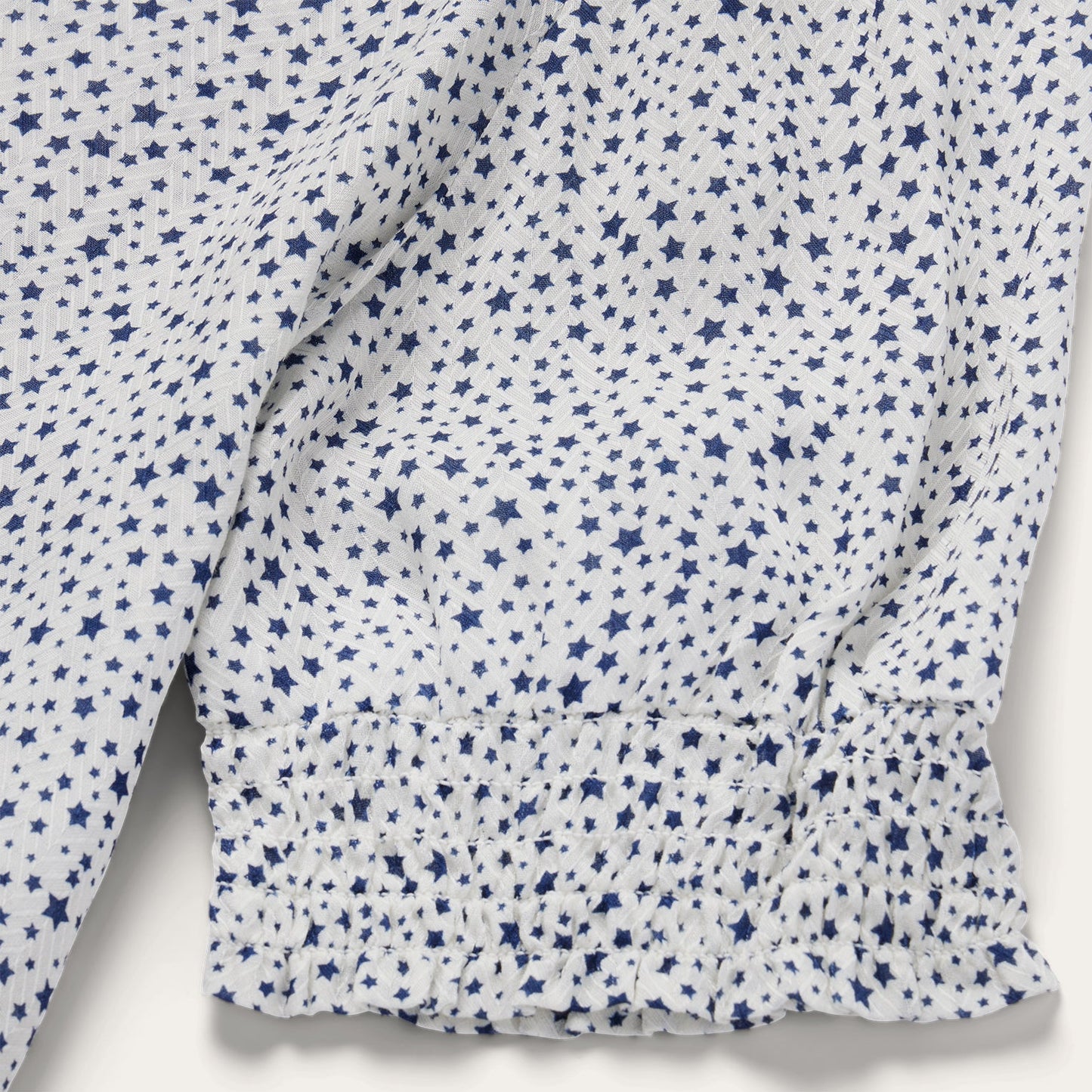 Stars Print Peasant Blouse | Stetson White