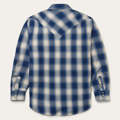 Blue Ombre Plaid Western Shirt | Stetson Blue