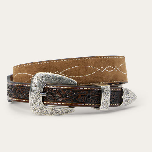 Tooled Tapered Belt | Stetson Brown/Sand