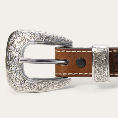 Tooled Tapered Belt | Stetson Brown/Sand