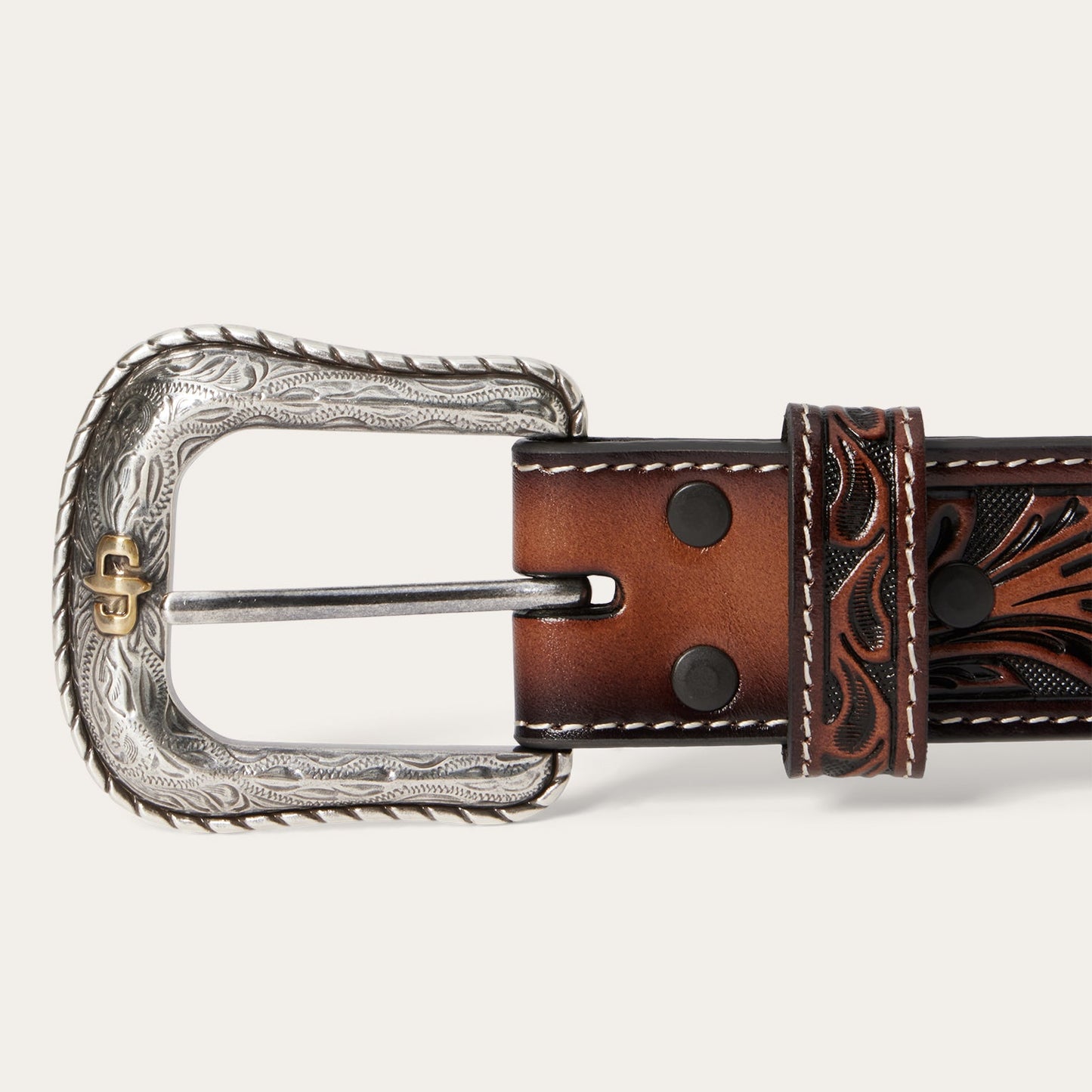 Tooled Belt | Stetson Dark Brown
