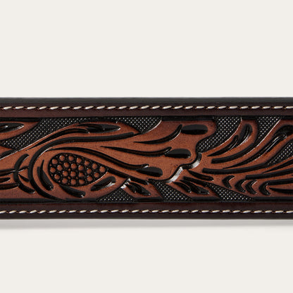 Tooled Belt | Stetson Dark Brown