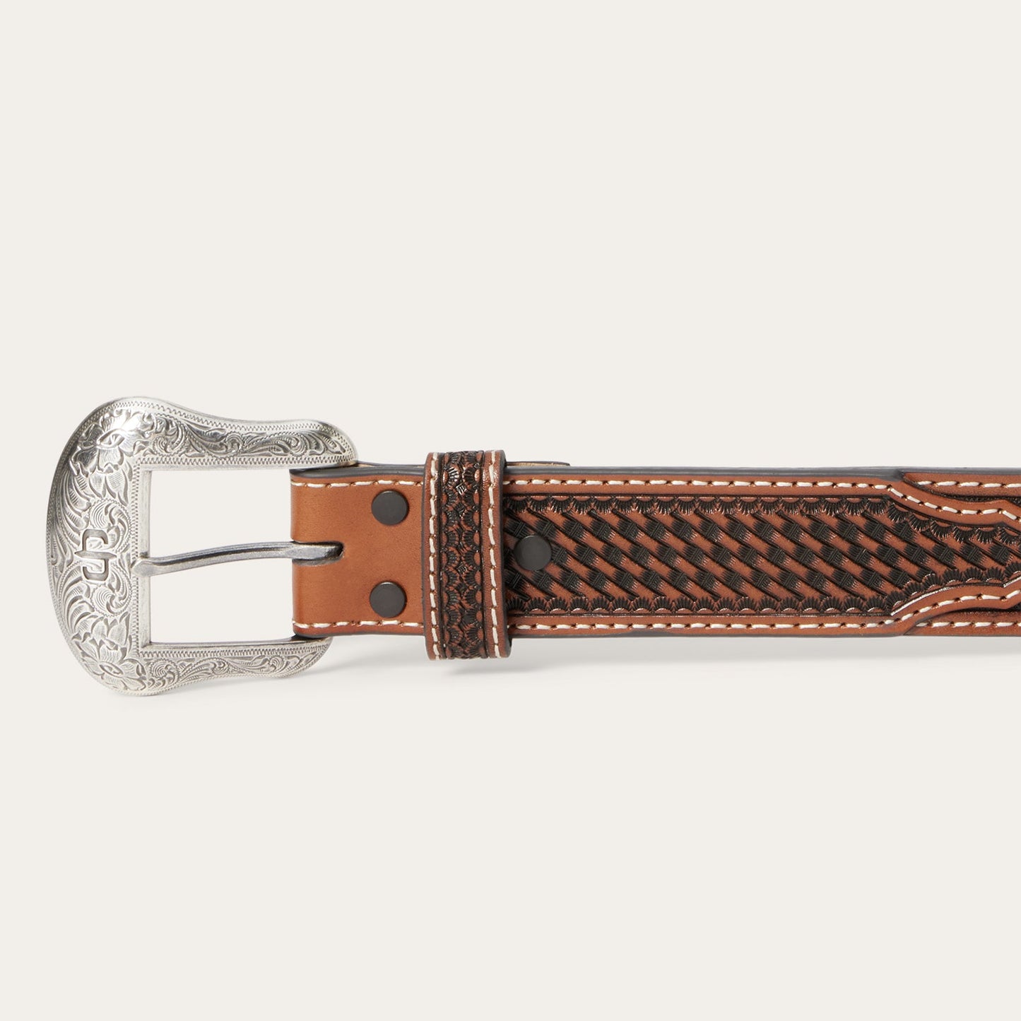 Western Icons Tooled Belt | Stetson Cognac