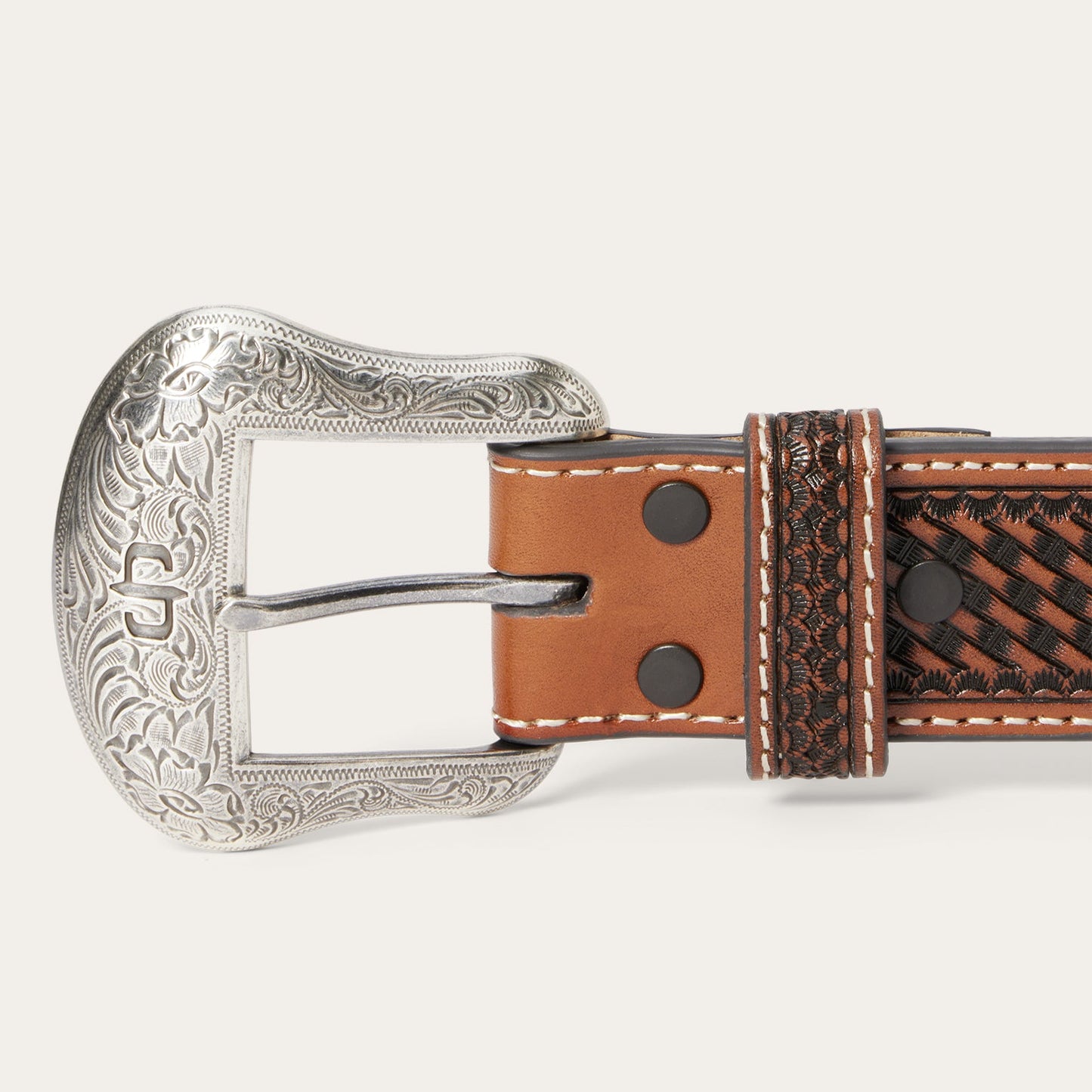 Western Icons Tooled Belt | Stetson Cognac