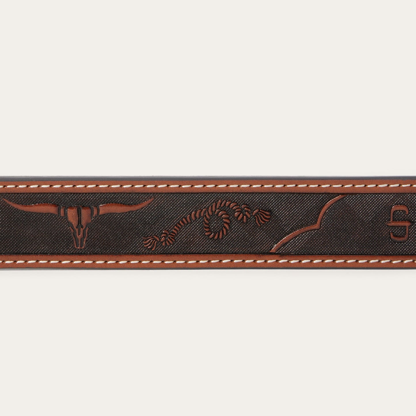 Western Icons Tooled Belt | Stetson Cognac