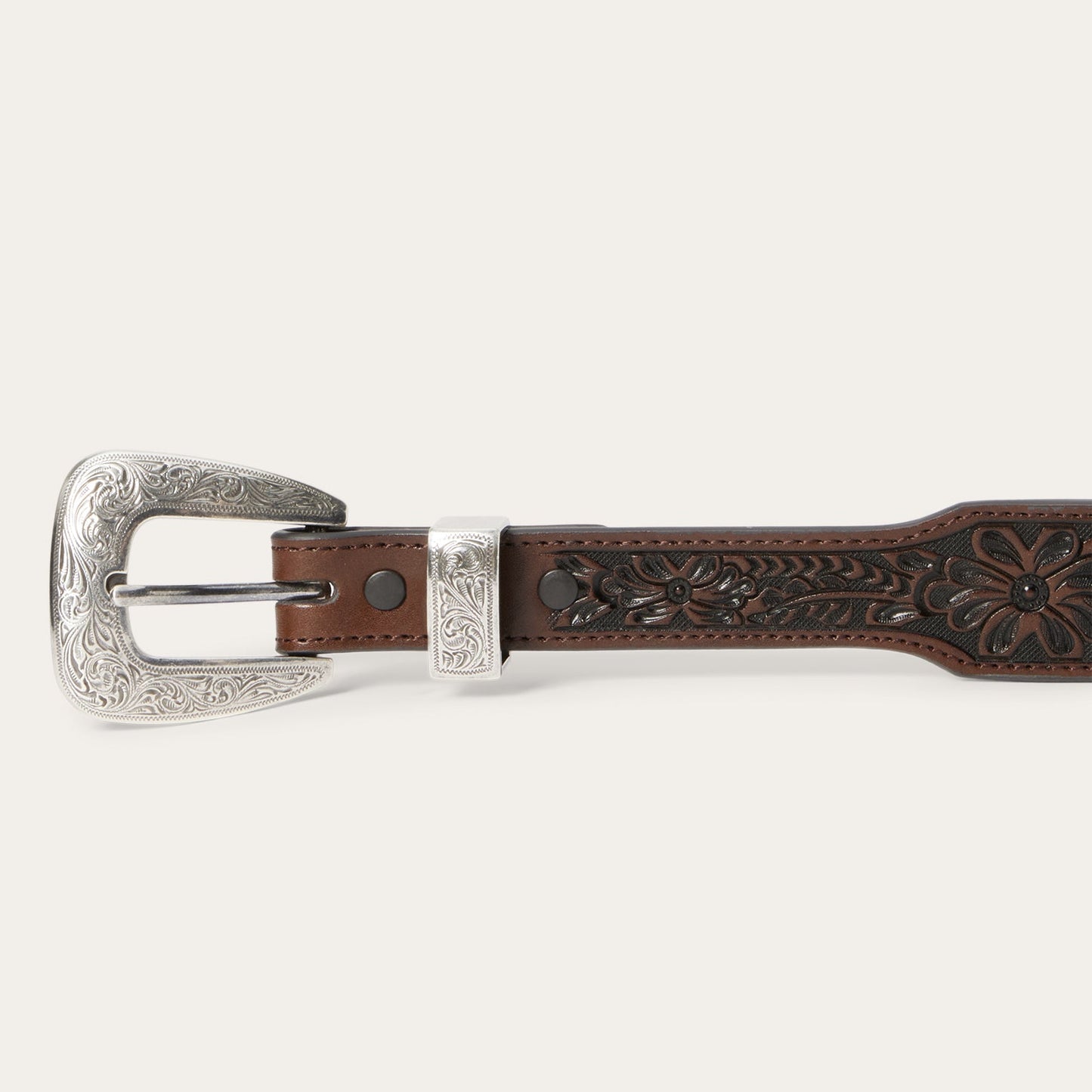 Croco Print Tooled Tapered Belt | Stetson Brown/Cognac
