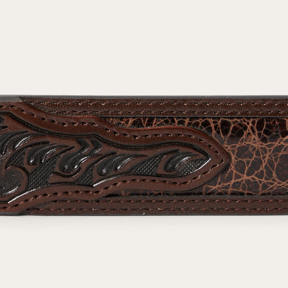 Croco Print Tooled Tapered Belt | Stetson Brown/Cognac