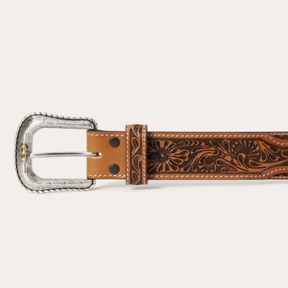 Tooled Tab Belt | Stetson Cognac