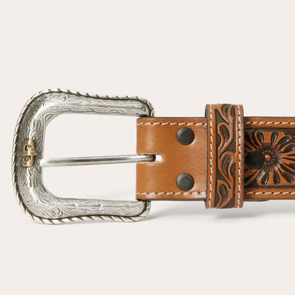 Tooled Tab Belt | Stetson Cognac