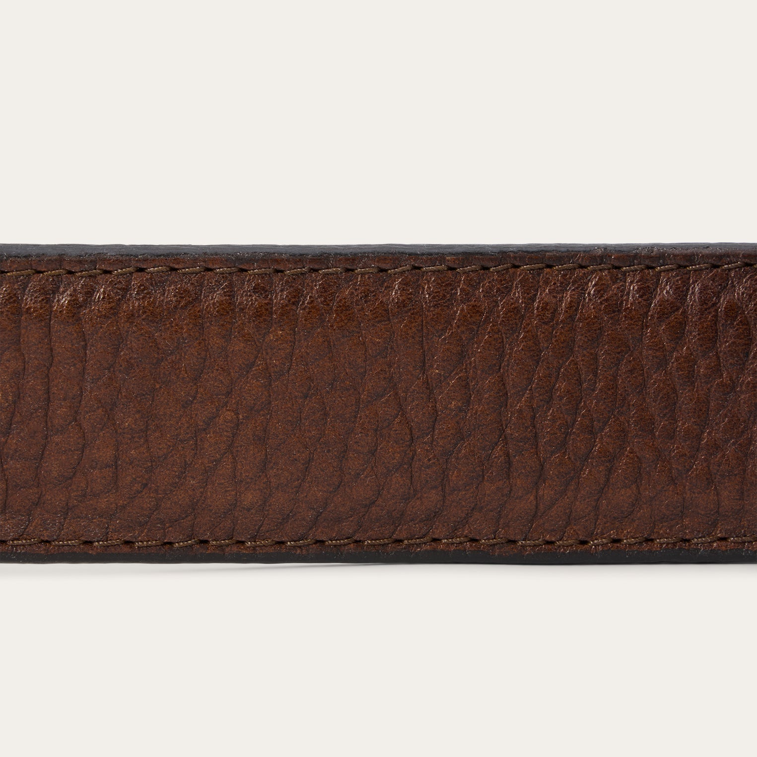 Bison Leather Tooled Tab Belt | Stetson Hazelnut Bison
