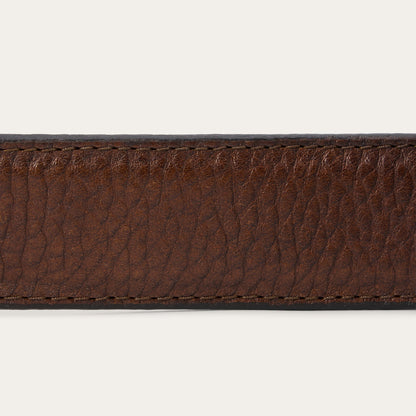 Bison Leather Tooled Tab Belt | Stetson Hazelnut Bison