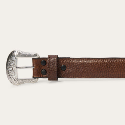 Bison Leather Concho Belt | Stetson Hazelnut Bison