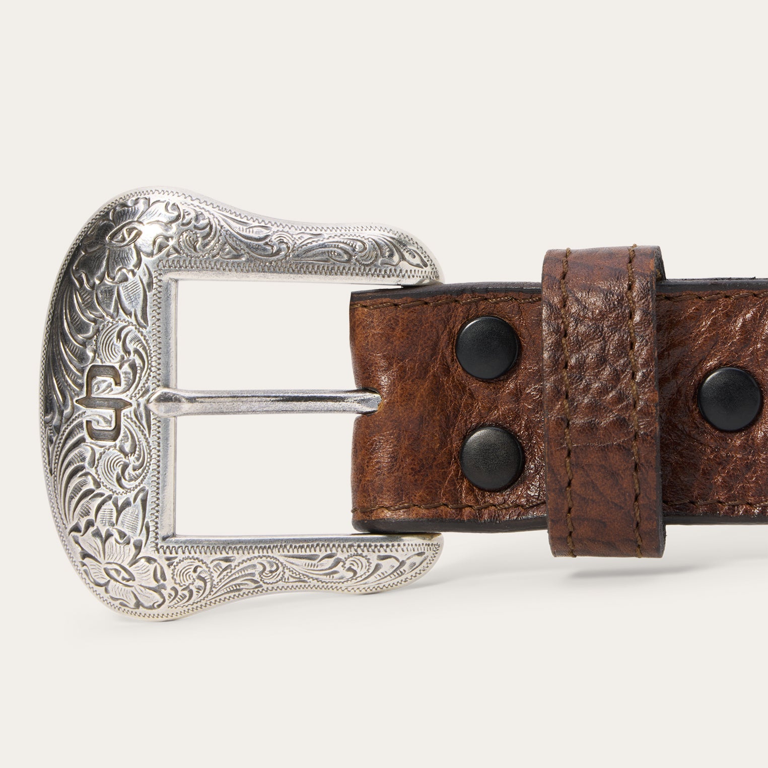 Bison Leather Concho Belt | Stetson Hazelnut Bison