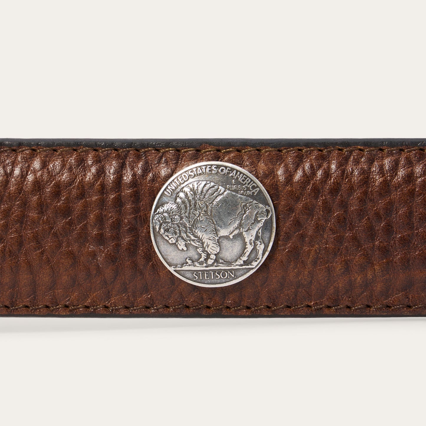 Bison Leather Concho Belt | Stetson Hazelnut Bison