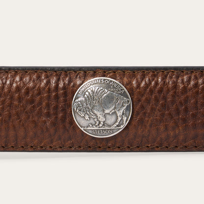 Bison Leather Concho Belt | Stetson Hazelnut Bison