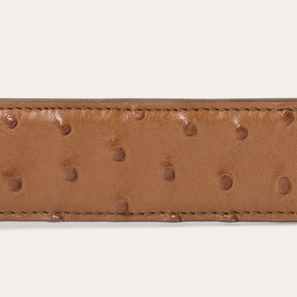 Ostrich Western Tab Belt | Stetson Antique Cognac