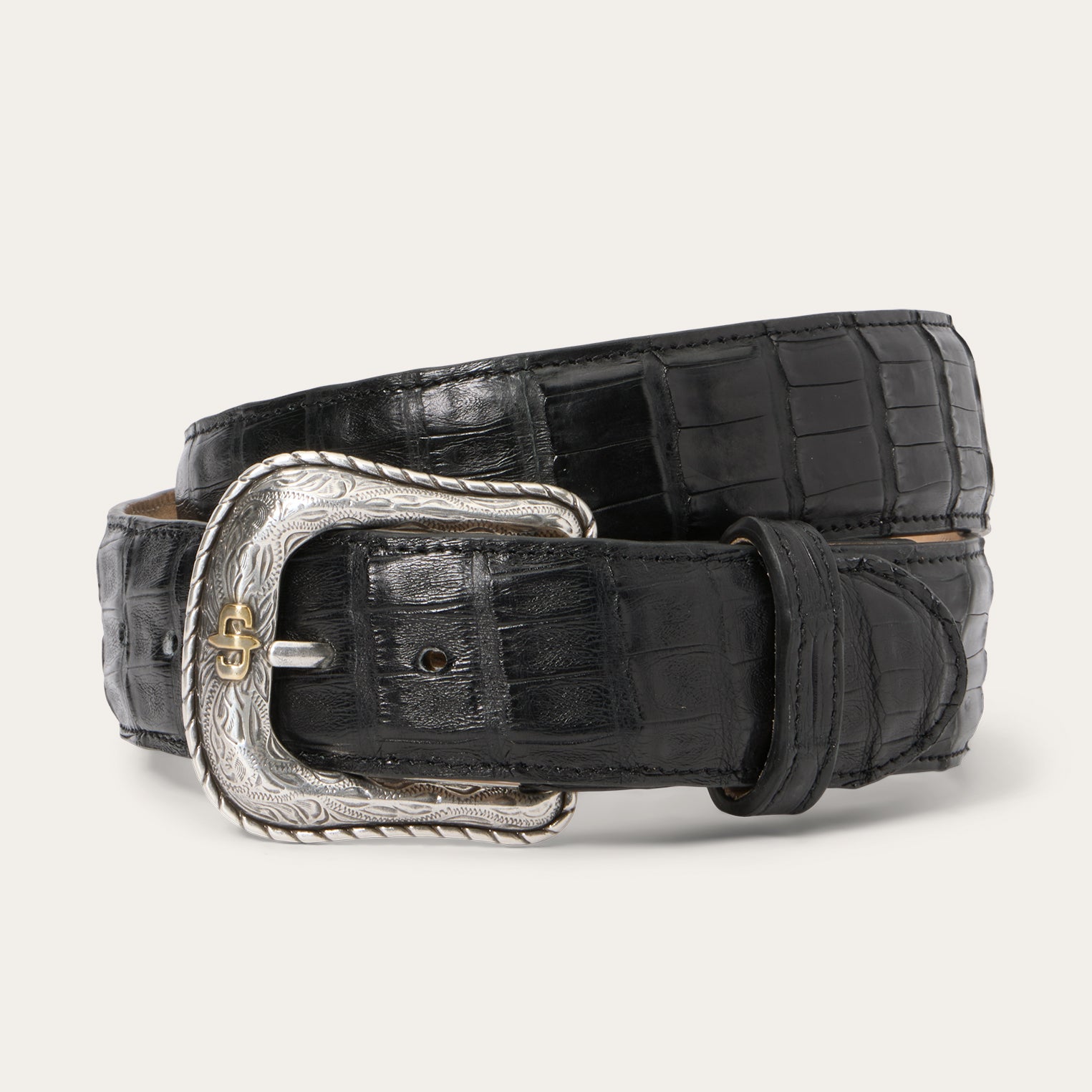Caiman Western Tab Belt | Stetson Black Classic
