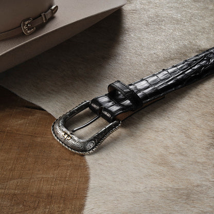 Caiman Western Tab Belt | Stetson Black Classic