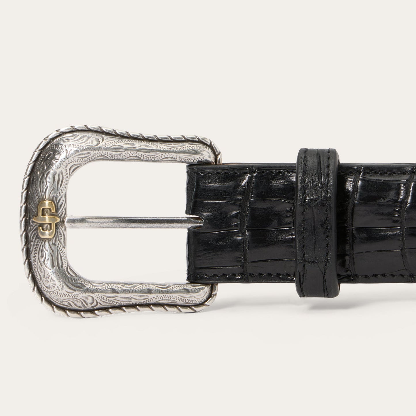Caiman Western Tab Belt | Stetson Black Classic