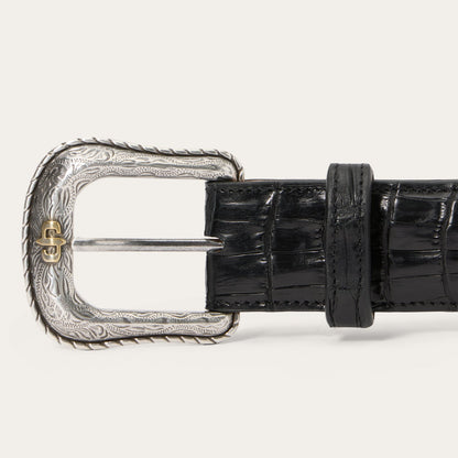 Caiman Western Tab Belt | Stetson Black Classic