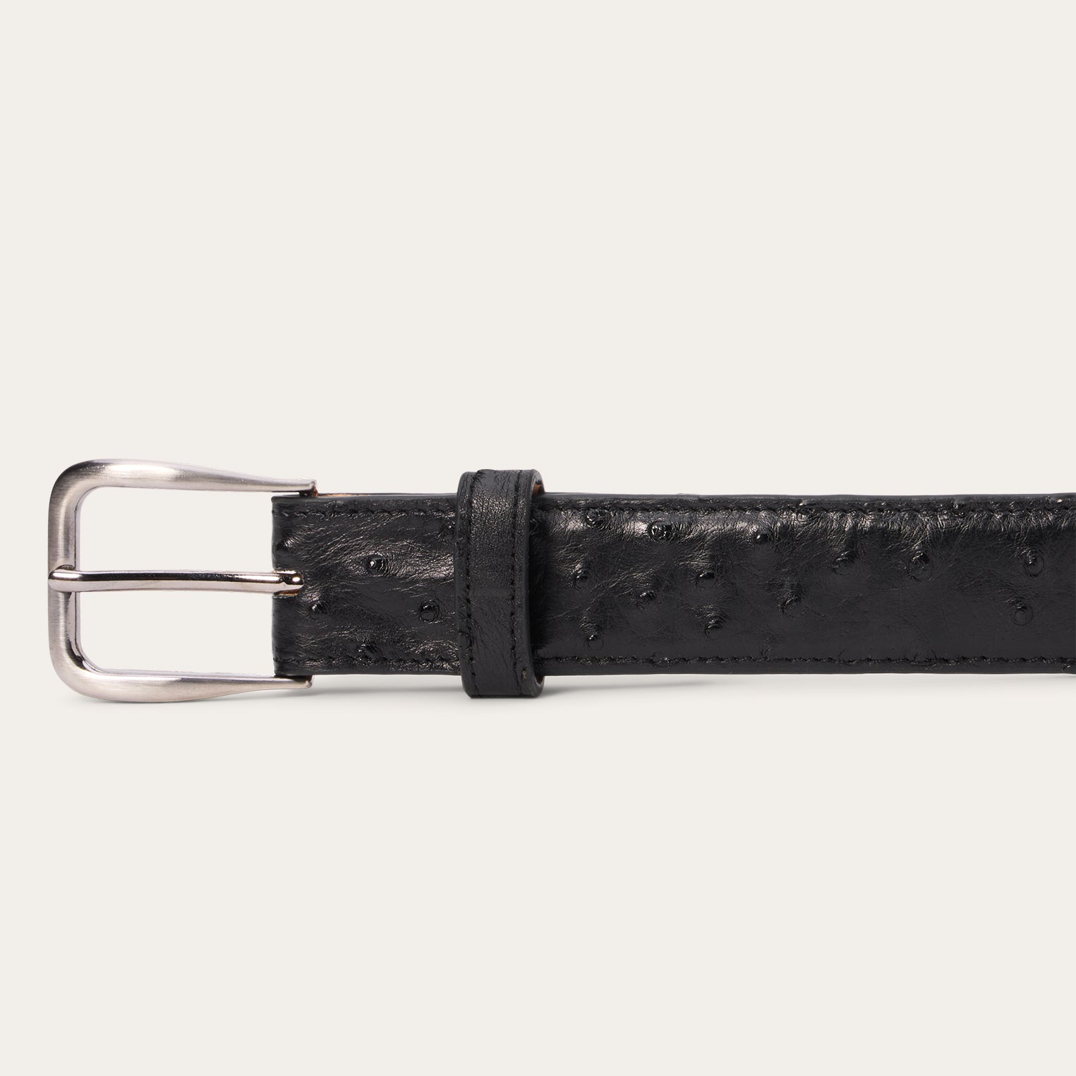 Ostrich Western Tab Belt - 1 1/4" Width | Stetson Black Classic