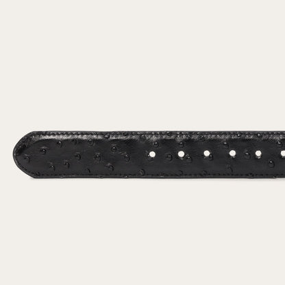 Ostrich Western Tab Belt - 1 1/4" Width | Stetson Black Classic