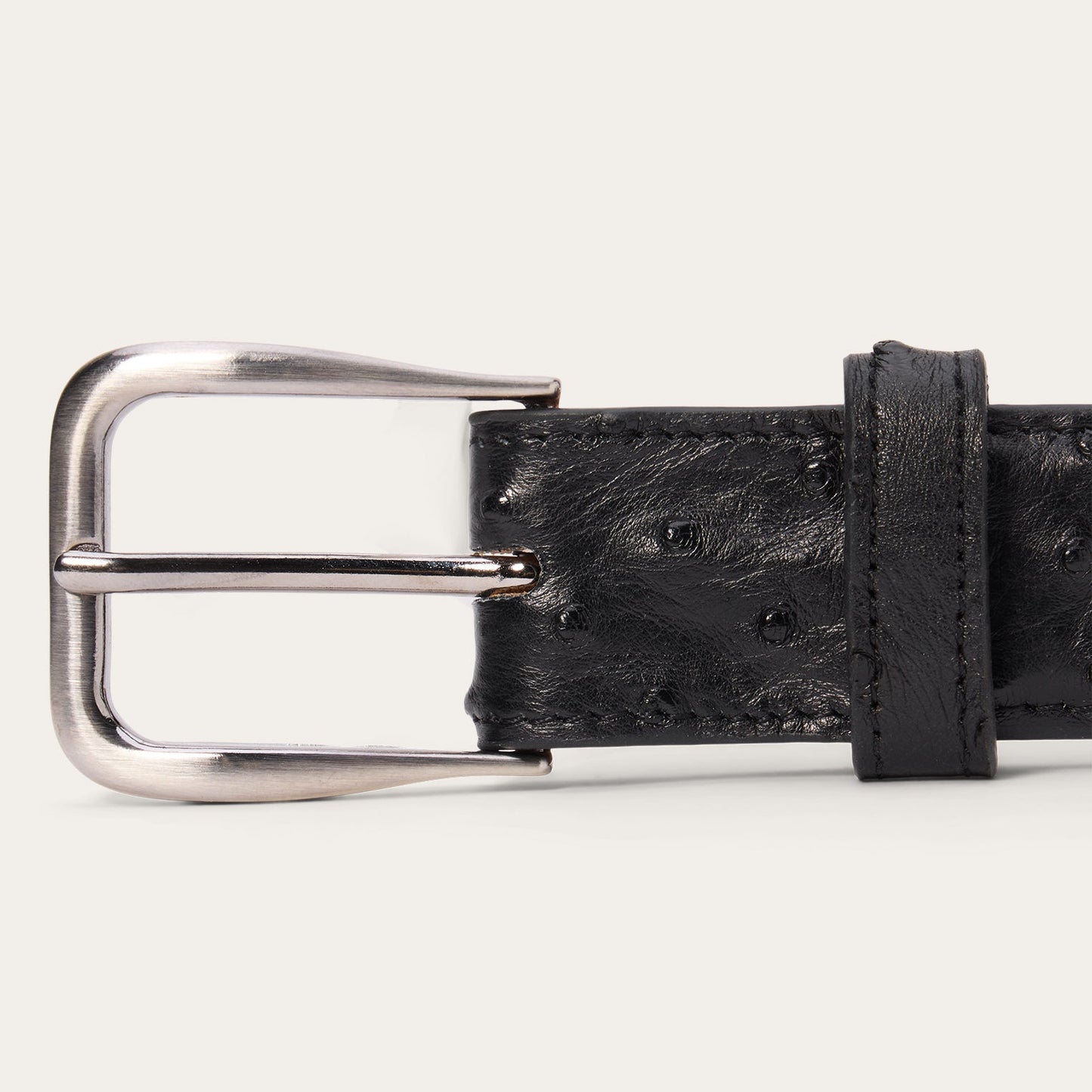 Ostrich Western Tab Belt - 1 1/4" Width | Stetson Black Classic