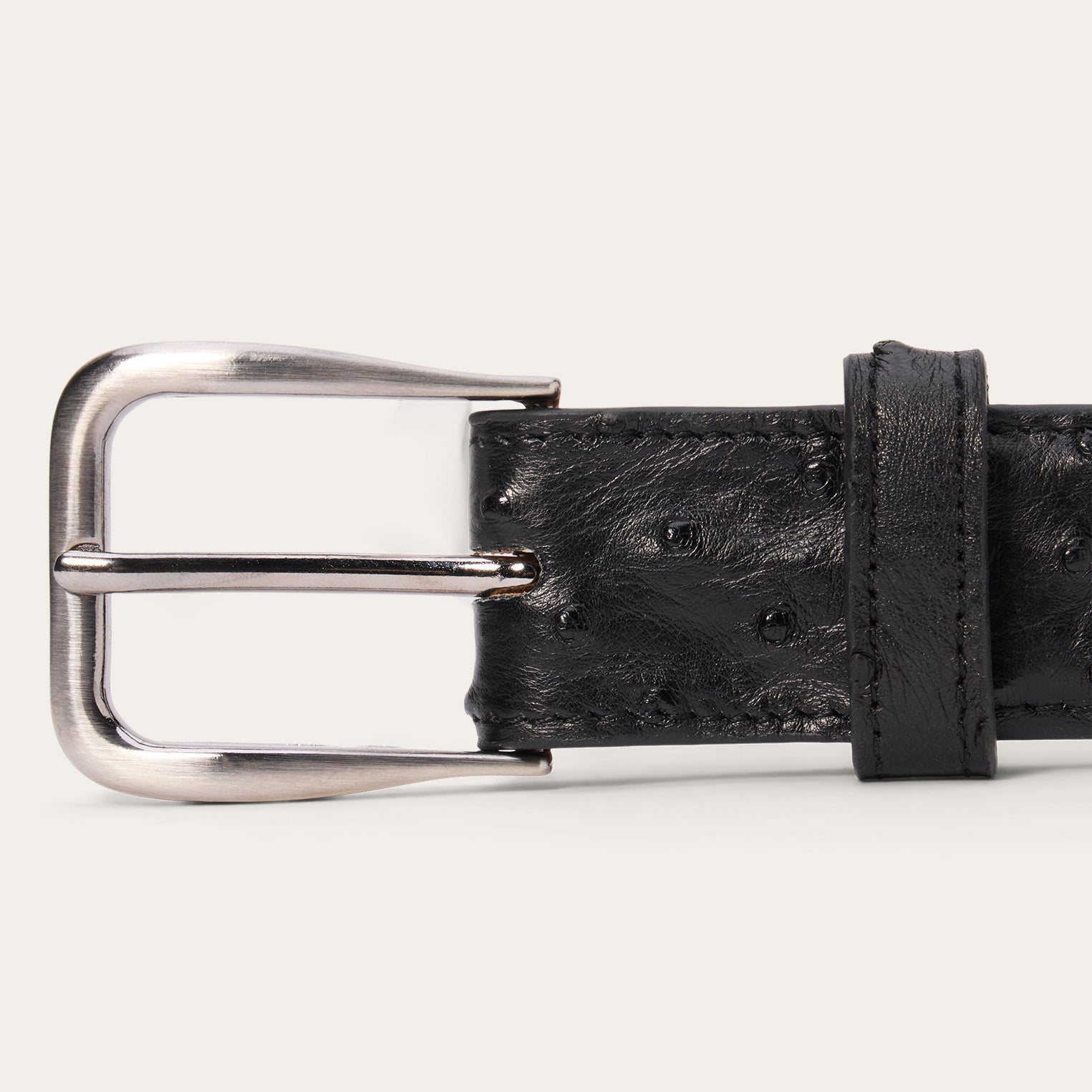 Ostrich Western Tab Belt - 1 1/4" Width | Stetson Black Classic