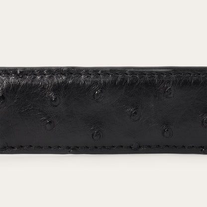 Ostrich Western Tab Belt - 1 1/4" Width | Stetson Black Classic