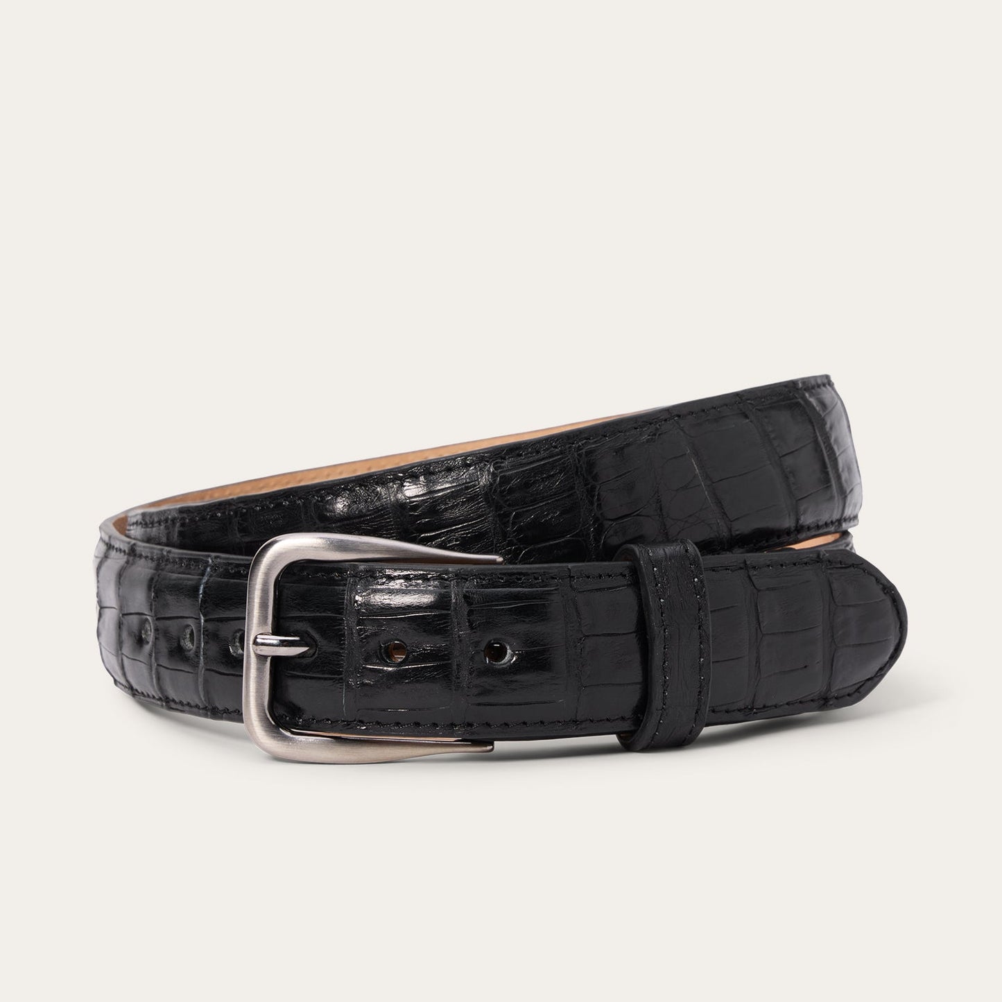 Caiman Western Tab Belt - 1 1/4" Width | Stetson Black Classic