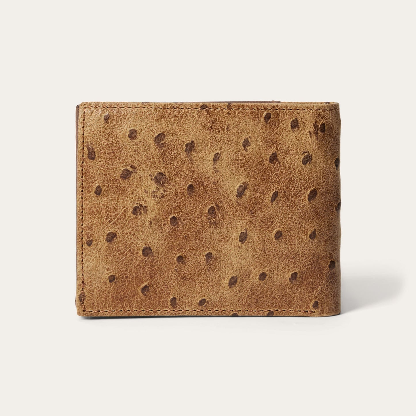 Tooled Embossed Ostrich Bi-Fold Wallet | Stetson Brown / California Nut