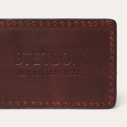 Tooled Embossed Croco Money Clip | Stetson Brown