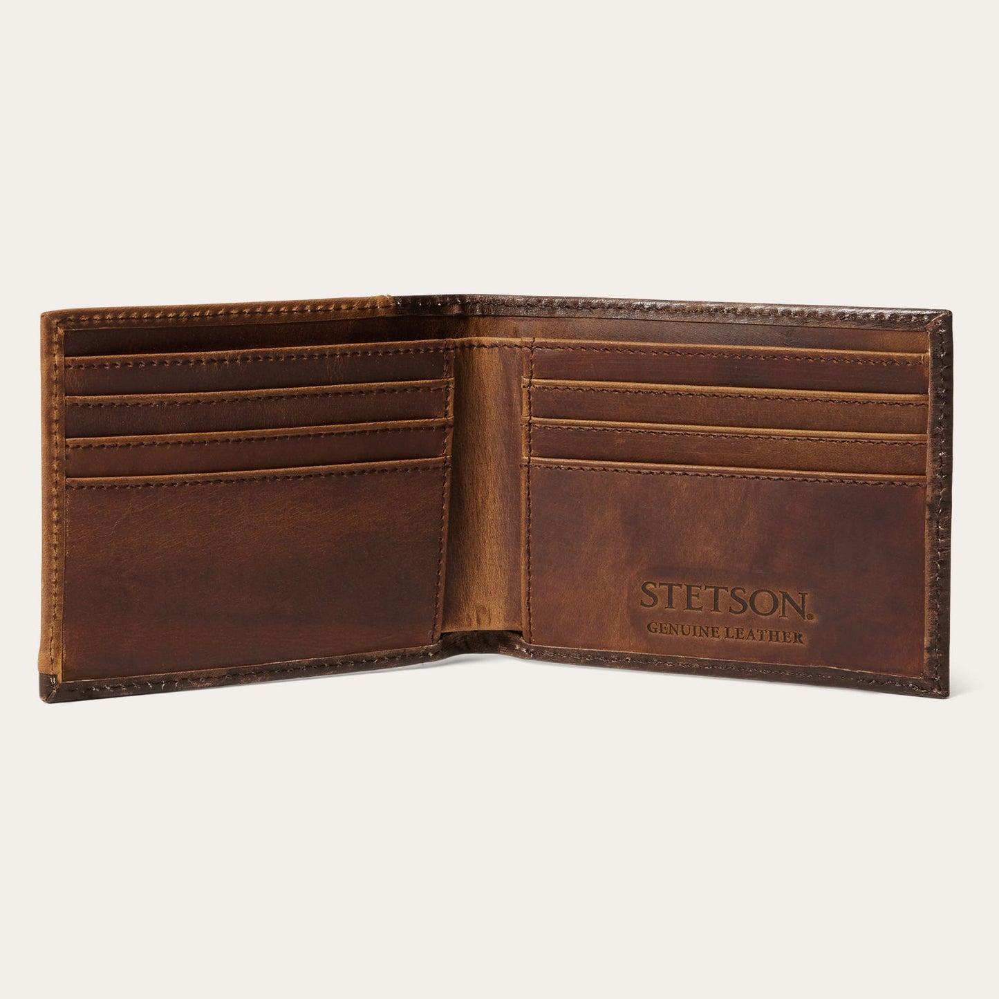 Hair-On-Hide Concho Bi-Fold Wallet | Stetson Vintage Brown