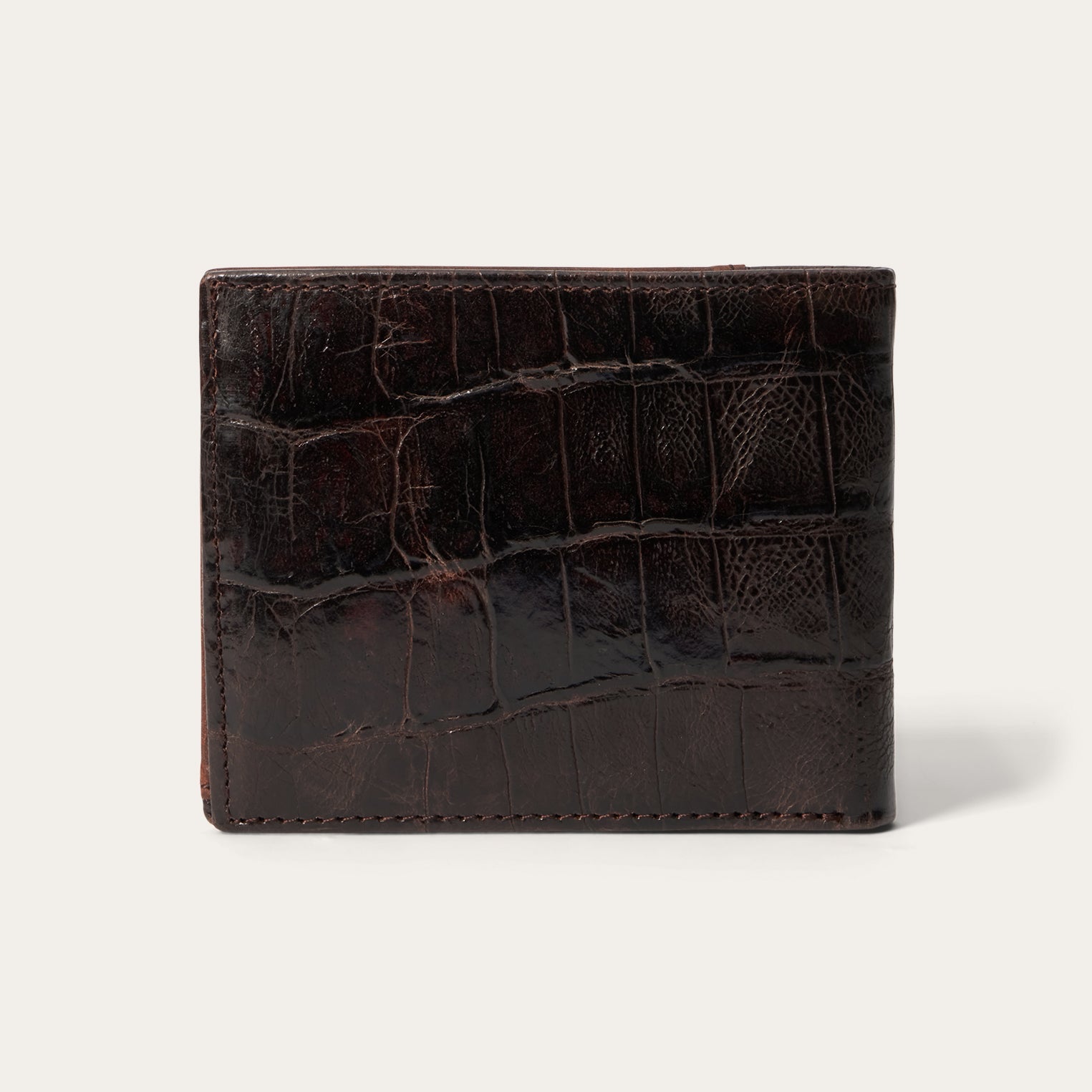 Tooled Embossed Croco Bi-Fold Wallet | Stetson Brown