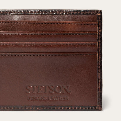 Tooled Embossed Croco Bi-Fold Wallet | Stetson Brown