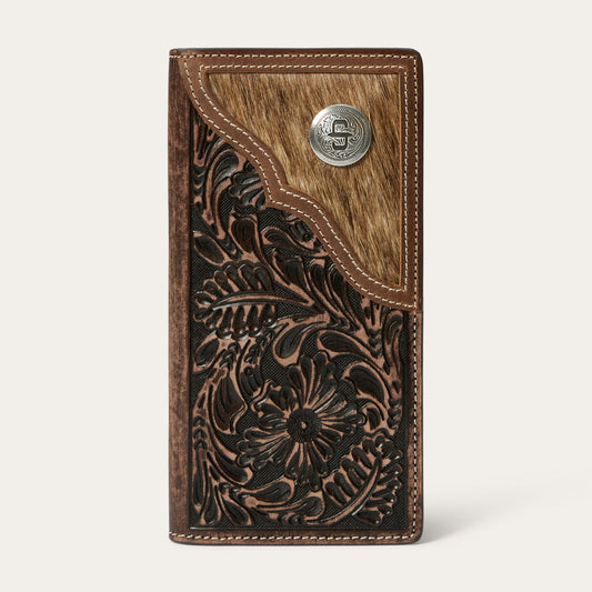 Hair-On-Hide Concho Checkbook | Stetson Vintage Brown