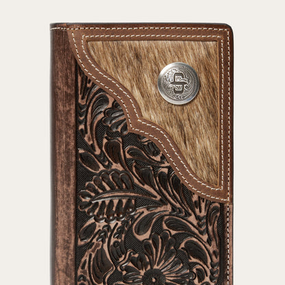 Hair-On-Hide Concho Checkbook | Stetson Vintage Brown