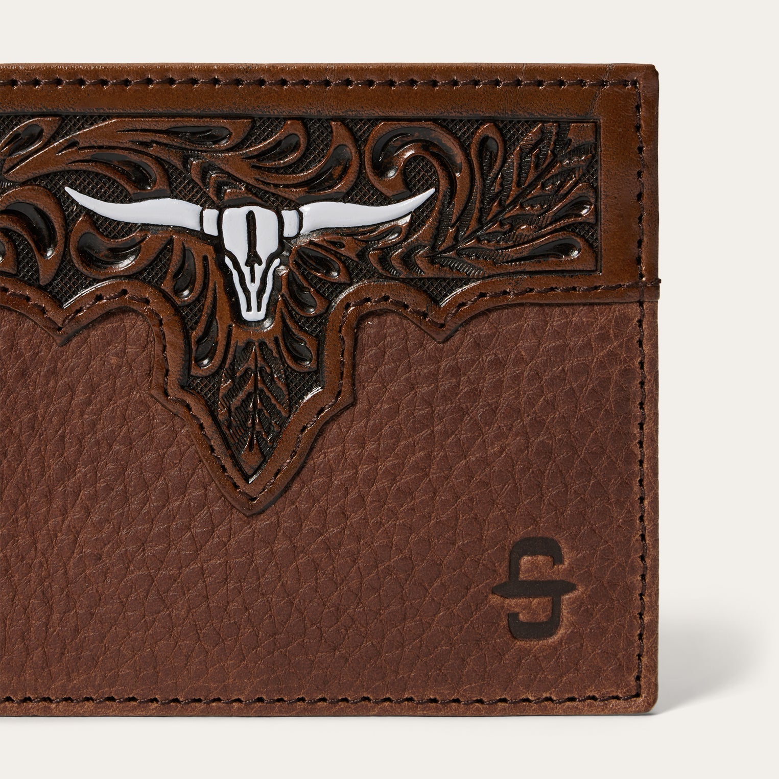 Steer Head Bi-Fold Wallet | Stetson Brown