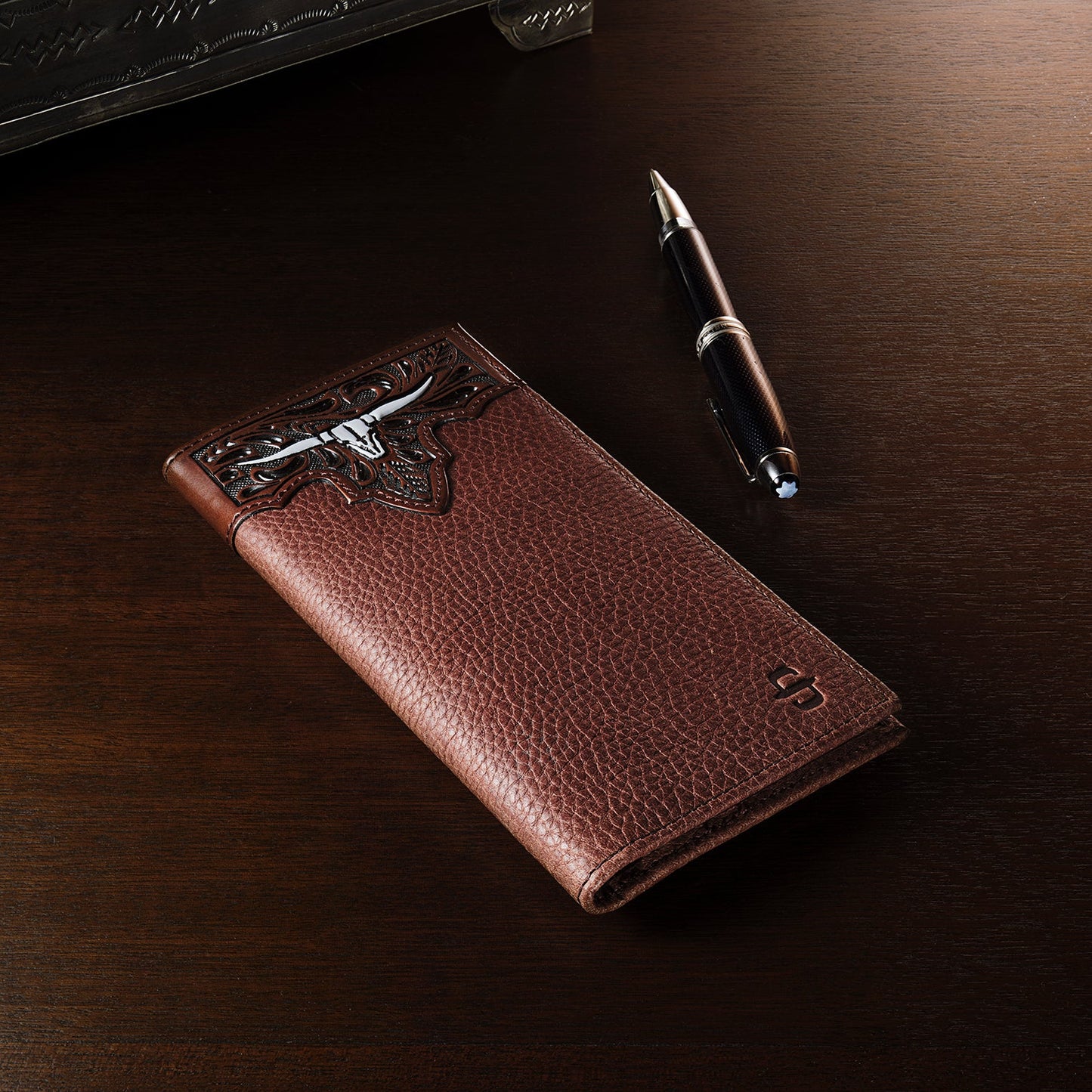 Steer Head Checkbook | Stetson Brown
