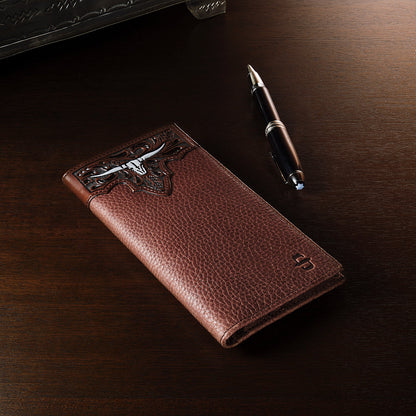 Steer Head Checkbook | Stetson Brown